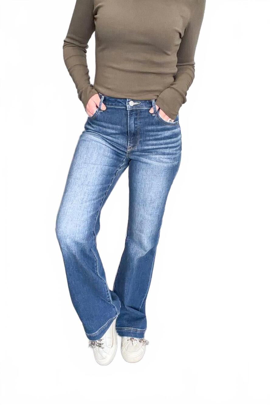 NEW J21 ELEVEN rena dark wash high rise bootcut jeans in blue